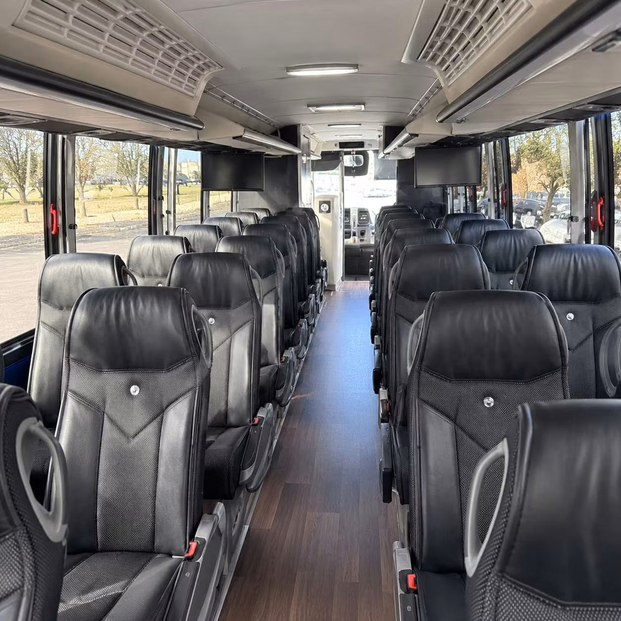 reading charter bus interior